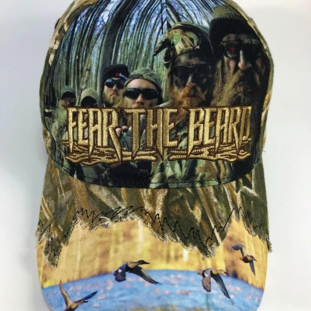 Vintage Duck dynasty Duck Commander Fear the Beard Camouflage Hat
